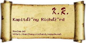 Kapitány Richárd névjegykártya