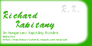 richard kapitany business card