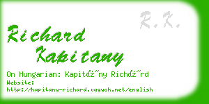 richard kapitany business card